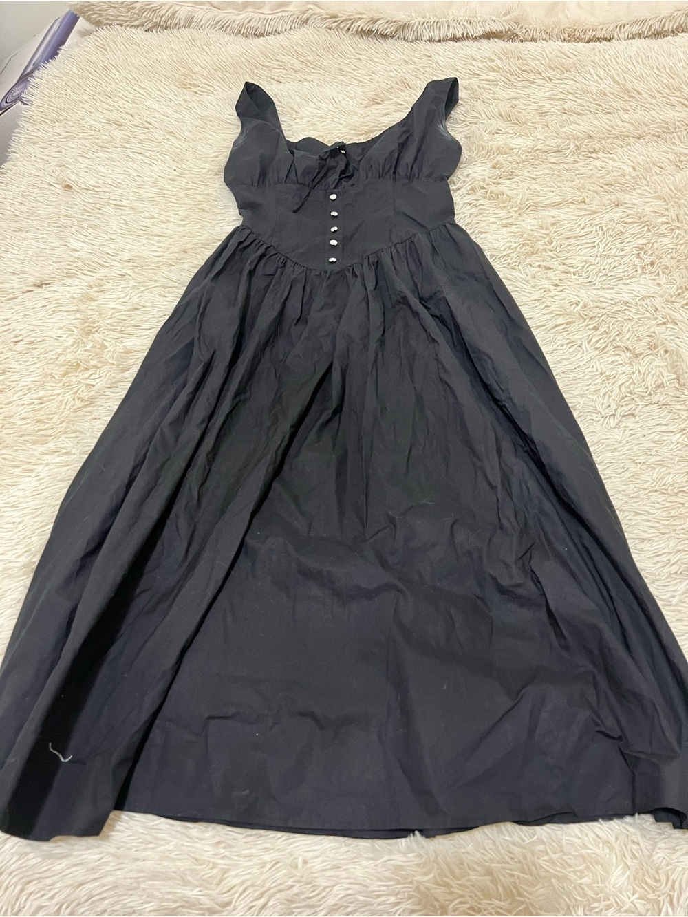 Urban Renewal Black Maxi Dress with Button Bodice